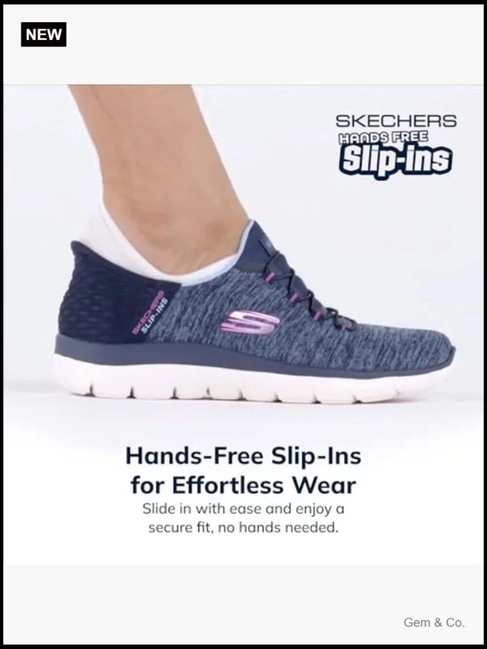 Hands-Free Slip-On Sneakers with Memory Foam Insole